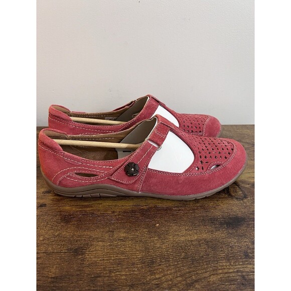 Earth Origins Swirl Pink Suede Mary Jane Shoe Hook & Loop Strap Women's US 9 - Picture 3 of 13
